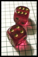 Dice : Dice - 6D Pipped - Red Chessex Borealis Magenta with Gold - Ebay Sept 2010